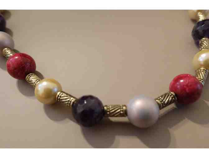 Coral and Pearl Bead Necklace