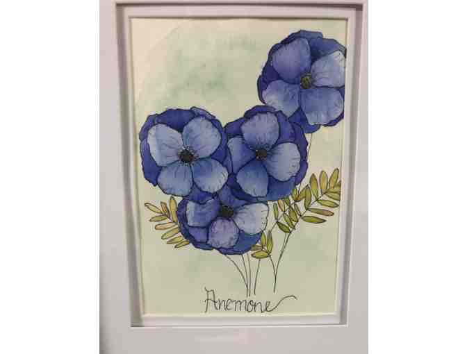 3 Watercolor Flower Prints - Framed
