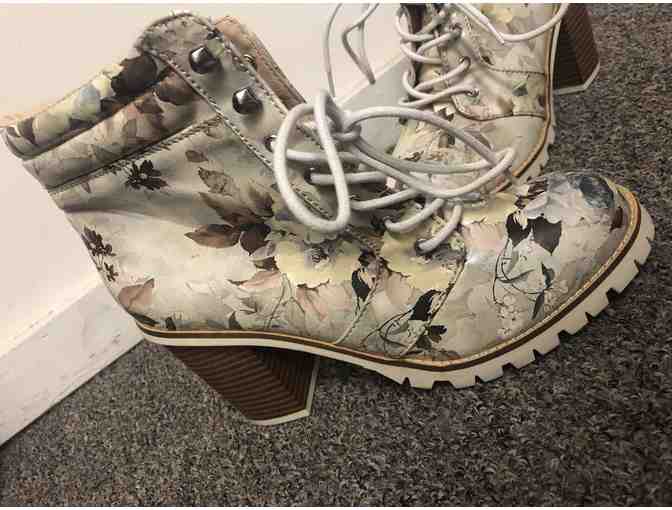 Flower Heeled Boots - Size 8.5