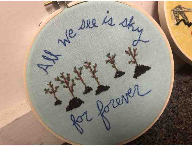 Three Hand Stitched Theater Related Wall Hangings