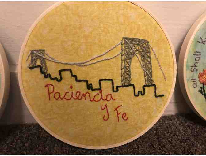 Three Hand Stitched Theater Related Wall Hangings