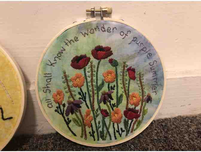 Three Hand Stitched Theater Related Wall Hangings