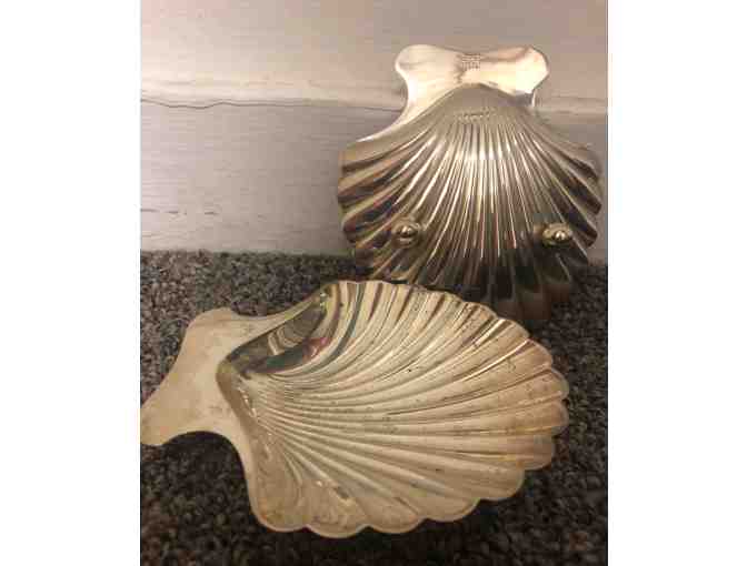Two Tiffany & Co Sterling Silver Clam Shell Dishes