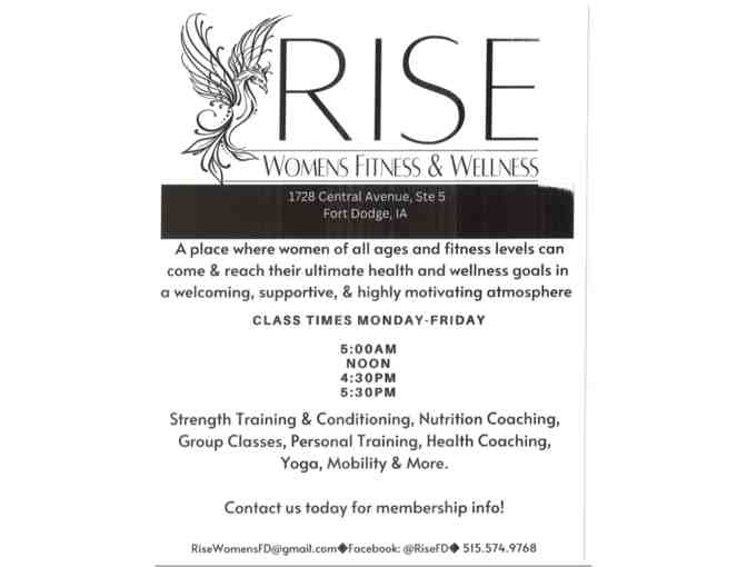 1 -Month New Membership to Rise Women's Fitness & Wellness