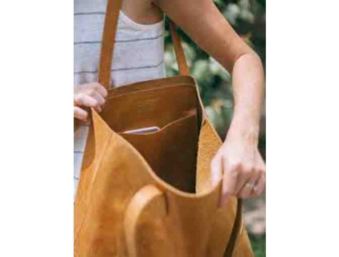 FashionABLE Mamuye Handcrafted Leather Tote in Cognac