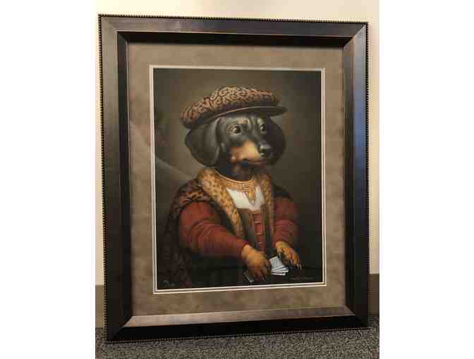 Framed Kurt Wenner Dachshund Pokerdog Print