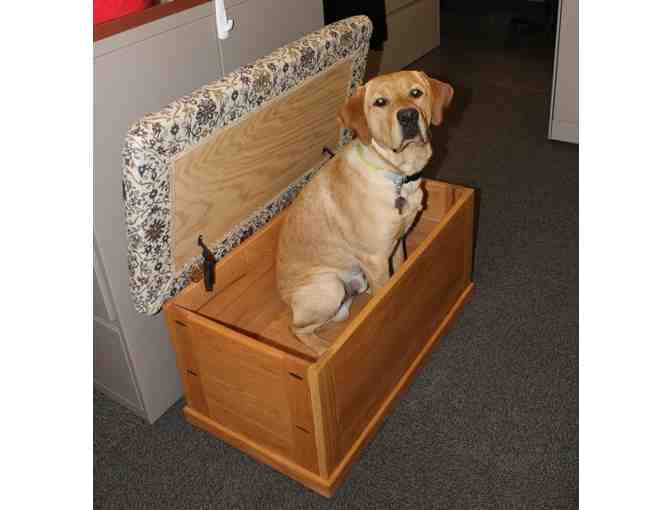 Wood Storage Chest with Upholstered Top