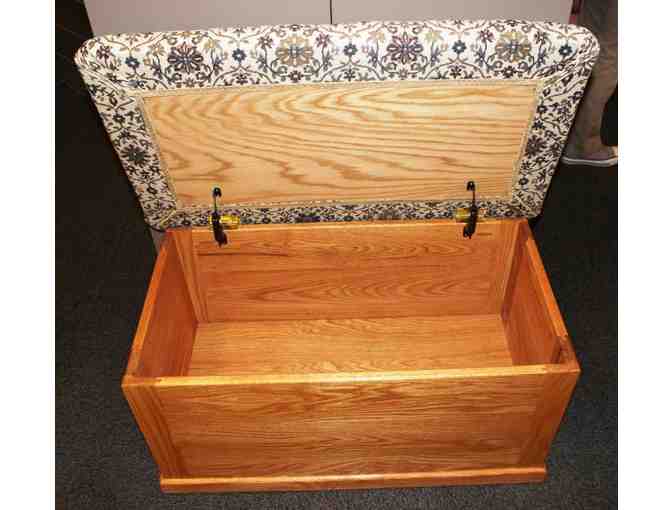 Wood Storage Chest with Upholstered Top