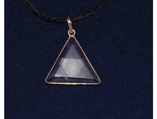 Crystal Pyramid Pendant On Black Cord