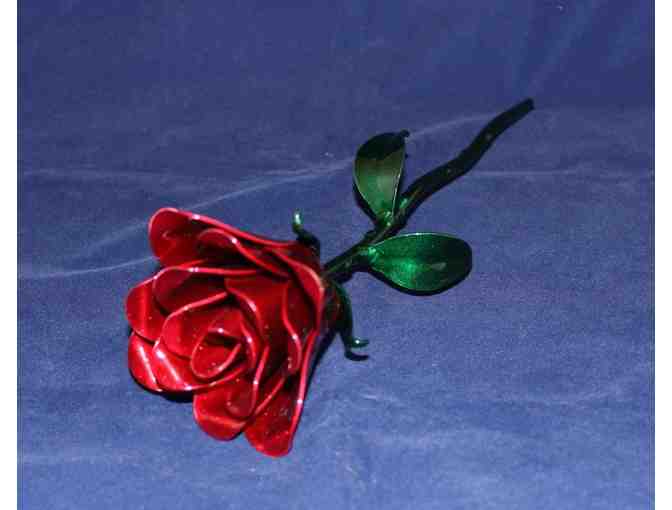 Hand Forged Red Rose