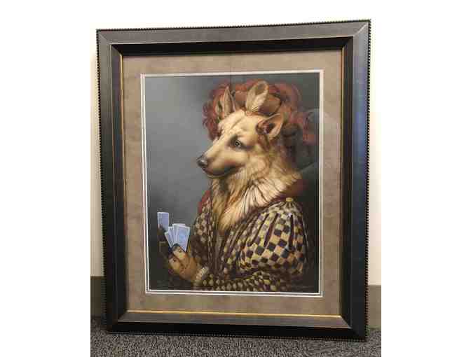 Framed Kurt Wenner German Shepherd Pokerdog Print