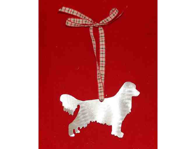 Metal Golden Retriever Holiday Ornament