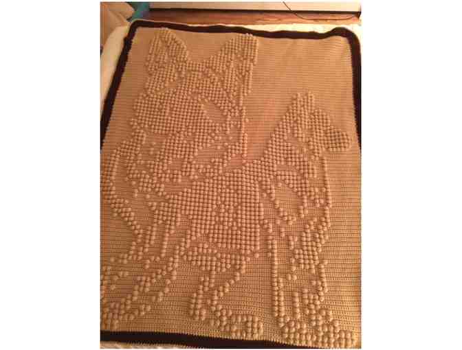 Hand Crocheted Throw with German Shepherds by Bonnie Latona