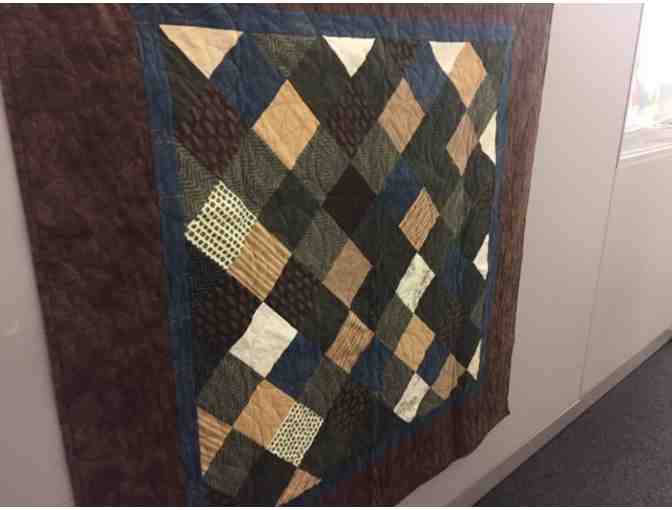 'Cozy' Flannel Quilt In A Mix Of Deep Rich Warm Colors