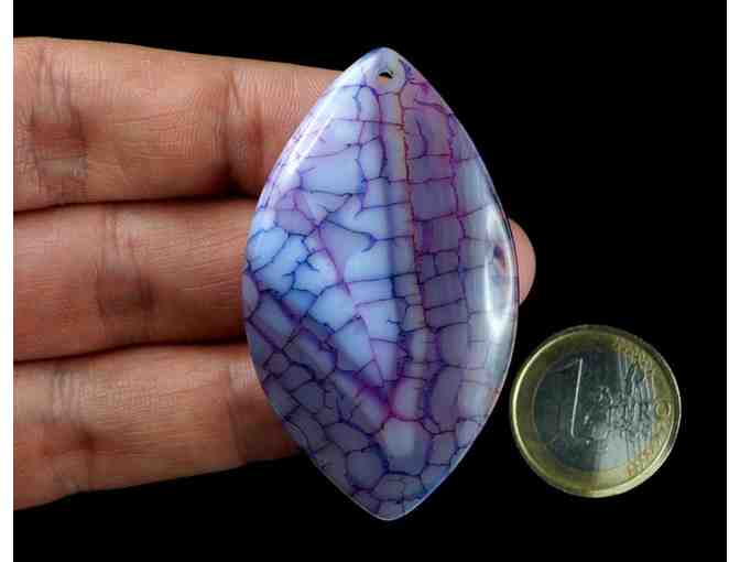 Unique Hand-Wired Purple and White Dragon Vein Agate Stone Pendant