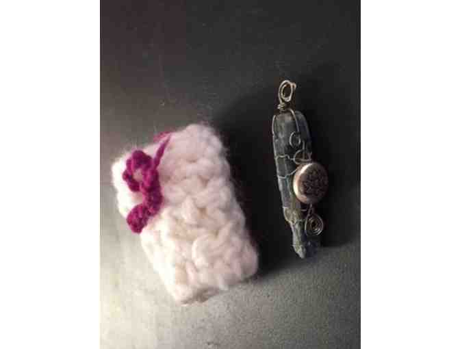 Unique Hand-Wired Natural Raw Kyanite Stone Pendant