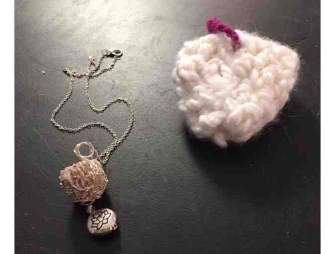 Unique Hand-Wired Natural Raw Sand Stone Pendant