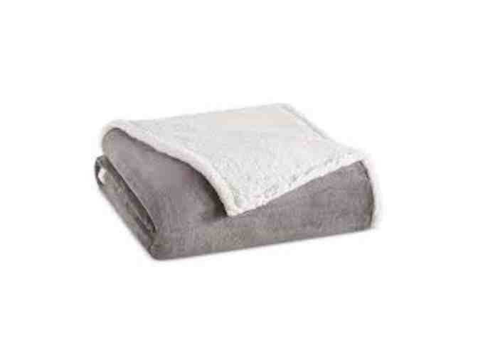 Grey Over-sized Madison Park Plush Throw and Dog Themed Tote Bag