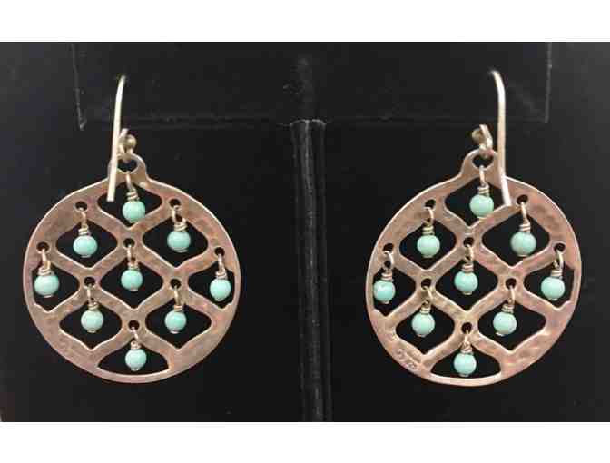 Silpada Blue Howlite Seed Bead and Silver Earrings