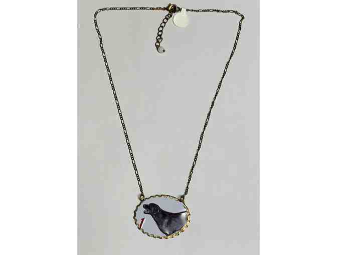 Black Lab Tin Necklace