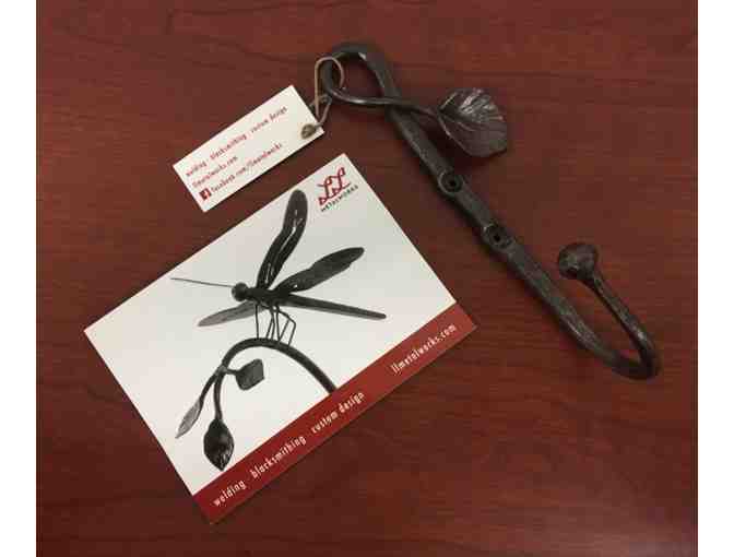 Hand Forged Wall Hook with Leaf Detail
