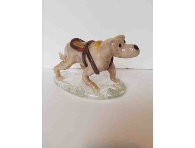 Blown Glass Dog in Harness