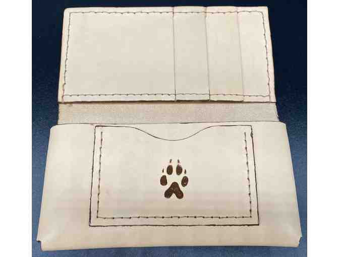 Golden Retriever Leather Wallet - light tan