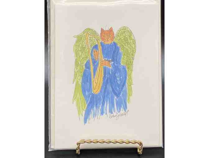 Three Dancing Cats Watercolor and Note Cards