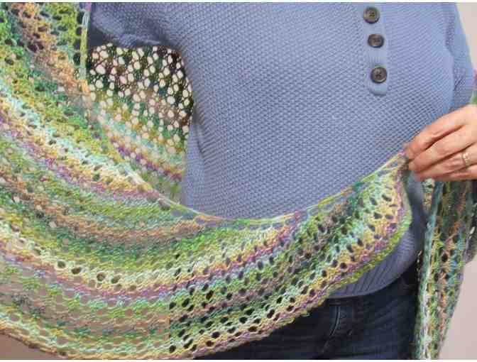 Hand Knit Lace Floral Shawl