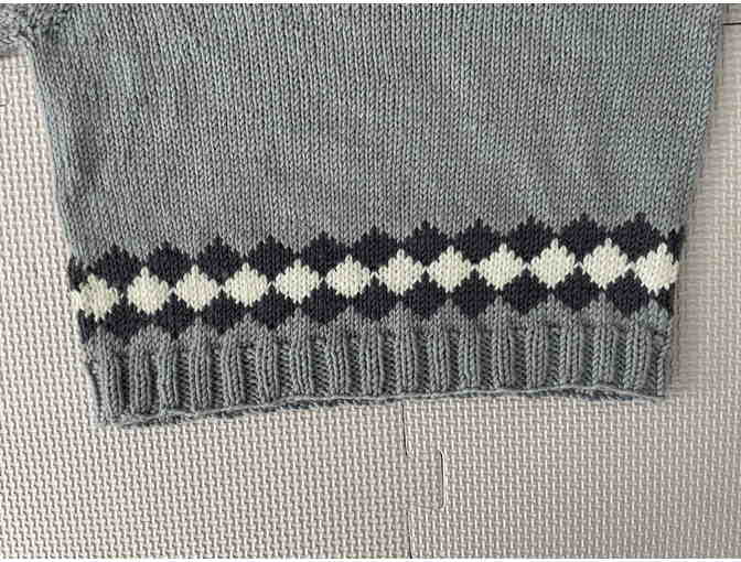 Light Blue Hand Knit Toddler Boy's Sweater