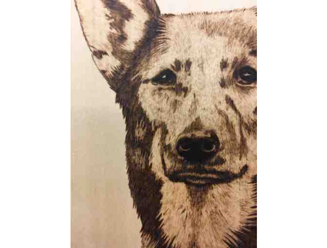 Wood Burned 'Buddy' Portrait