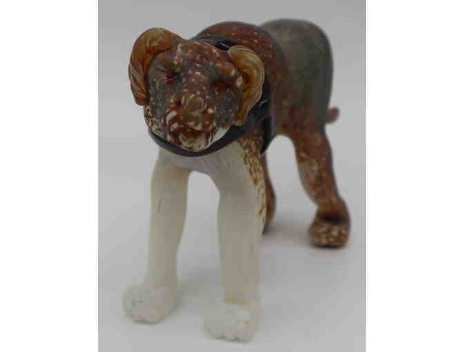 Blown Glass Dog in Harness