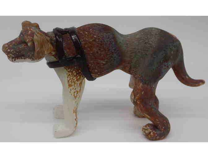 Blown Glass Dog in Harness