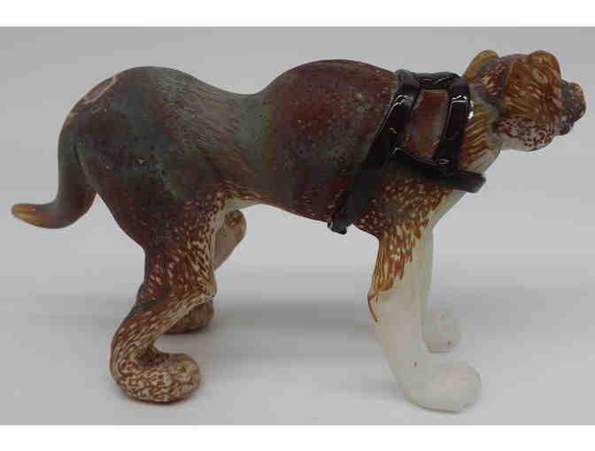Blown Glass Dog in Harness
