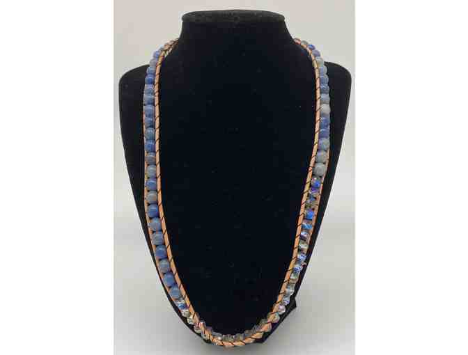 Beads Fur Rescue Sparkling Crystals on Natural Leather Bracelet