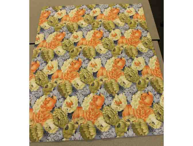 Handmade Lap Quilt in a Geometric Pattern with Purple Accents