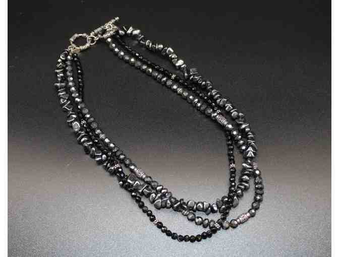 Silpada Black Onyx & Hematite 3 Strand Necklace (Retired Collection)
