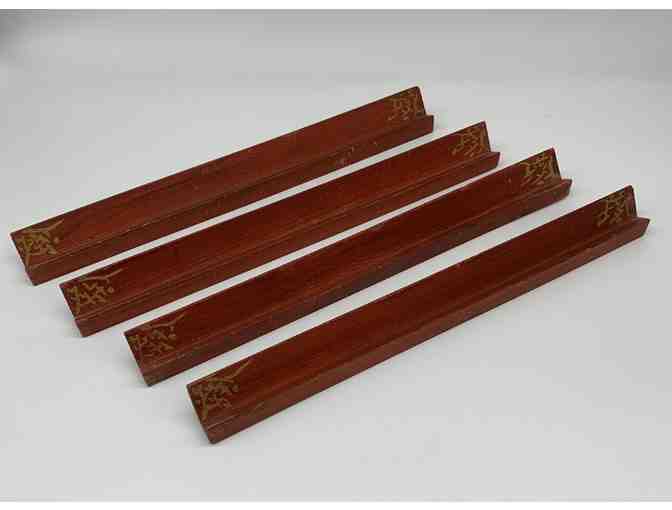 Antique Chinese Mahjong Set With Wood Box and Bone and Bamboo Tiles