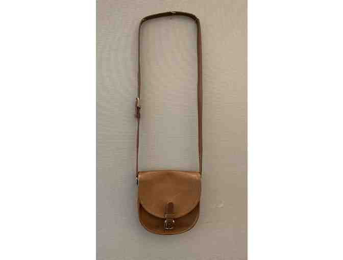 Vintage Coach Leather Crossbody Saddlebag in Tan