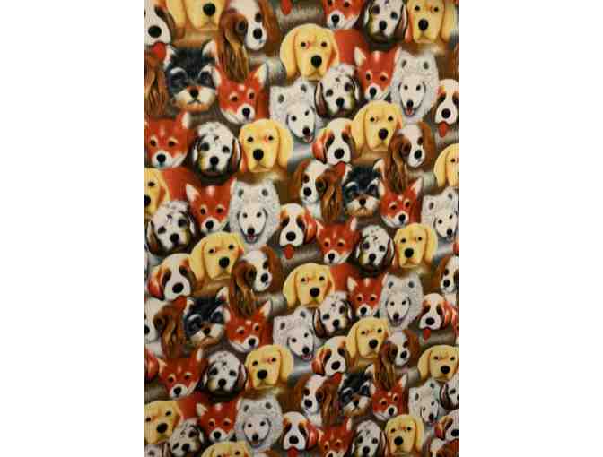 Doggie Faces Fleece Tie-Blanket