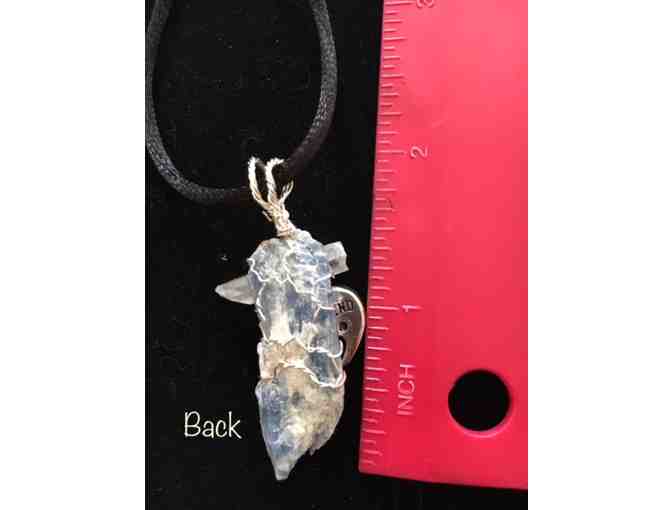 Best Friend Silver Paw-Heart and Kyanite Stone Pendant. Simply Precious!