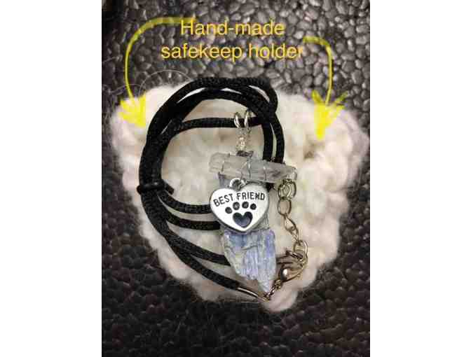 Best Friend Silver Paw-Heart and Kyanite Stone Pendant. Simply Precious!