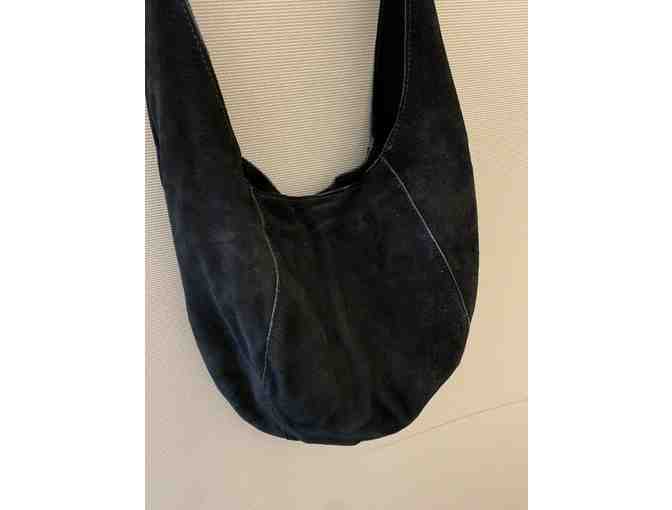 J.Jill Black Suede Slouch Boho Bag