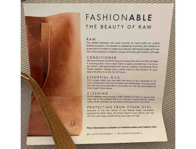 FashionABLE Handcrafted Leather Tote in Cognac Brown