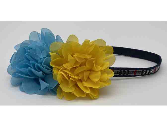 Navy/Red/Grey 16-18 inch Collar + Two Collar Flowers