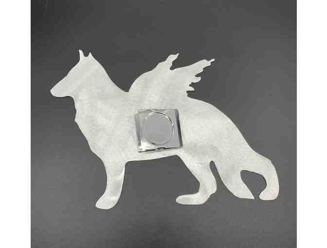 Metal German Shepherd Angel with Wings Tree Topper