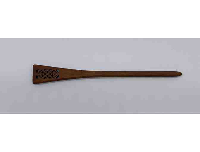 Cherry Wood Jewelry Bench and Carved Hair Stick by Hannah's Ideas in Wood