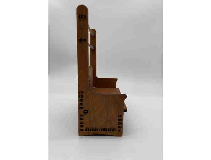 Cherry Wood Jewelry Bench and Carved Hair Stick by Hannah's Ideas in Wood