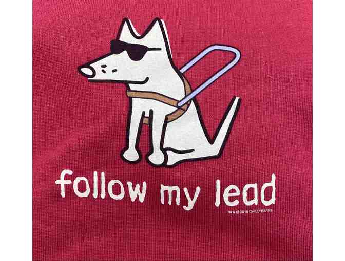 Teddy The Dog 'Follow My Lead' Hoodie Sweatshirt in Red, Size XXL