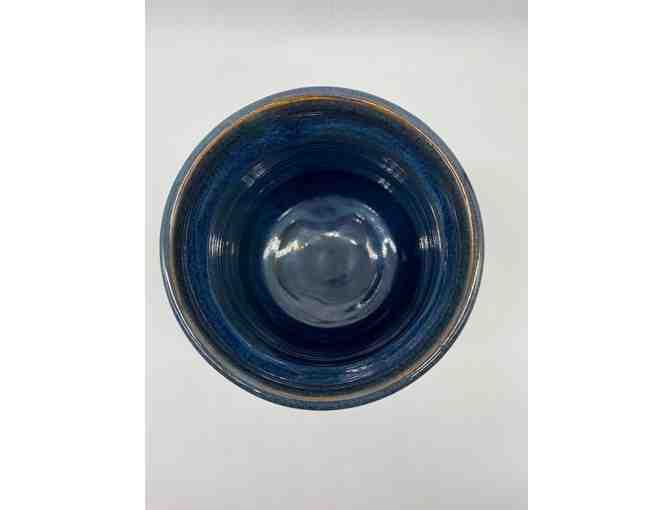 Blue Whimsical Dragonfly Stoneware Vase